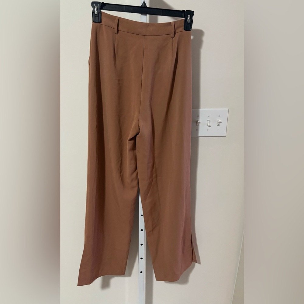 White Fox Boutique High-Waist Wide Leg Pants in Rust Brown - Picture 4 of 6